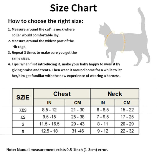 Chest Harness For Cat Anti-Escape Small Cat Harness Vest Soft Mesh liner Adjustable Cat Vest Harness With Reflective Strap Colla