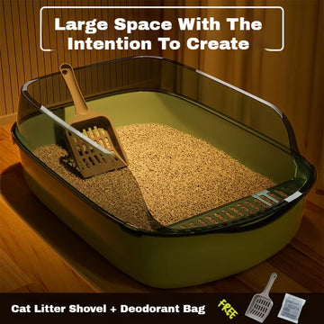 Kitty Sandbox Cat Litter Box Semi-enclosed Splashproof Cat Tray Cat Toilet Cleaning Basin Supplies Pet Toilet Kitten Tray Bedpan